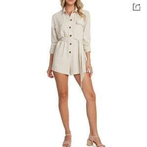 Nordstrom Willow Tessa Utility Romper in  Sand color  / L / NWT